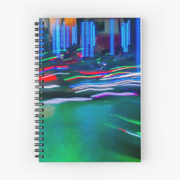 Item preview, Colorful Long Exposure Bumper Cars At Night With Motion Blur And Neon Amusement Lights designed and sold by Nmallia.