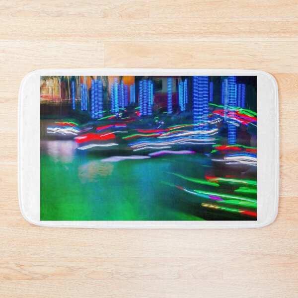 Item preview, Colorful Long Exposure Bumper Cars At Night With Motion Blur And Neon Amusement Lights designed and sold by Nmallia.