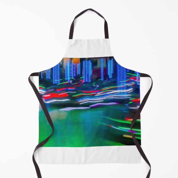 Item preview, Colorful Long Exposure Bumper Cars At Night With Motion Blur And Neon Amusement Lights designed and sold by Nmallia.