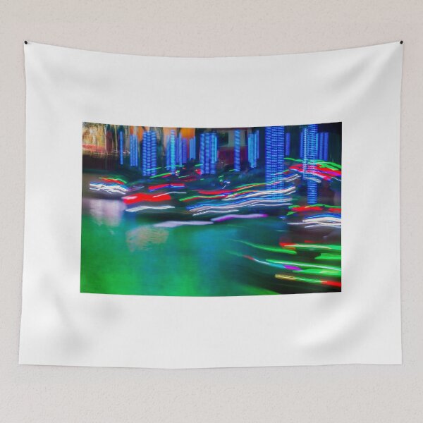 Item preview, Colorful Long Exposure Bumper Cars At Night With Motion Blur And Neon Amusement Lights designed and sold by Nmallia.