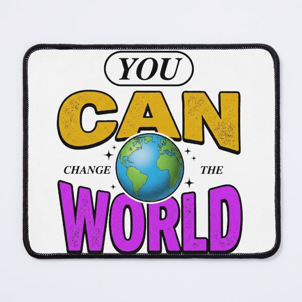 Item preview, You Can Change The World — Retro Globe Typography designed and sold by PlushFutura.