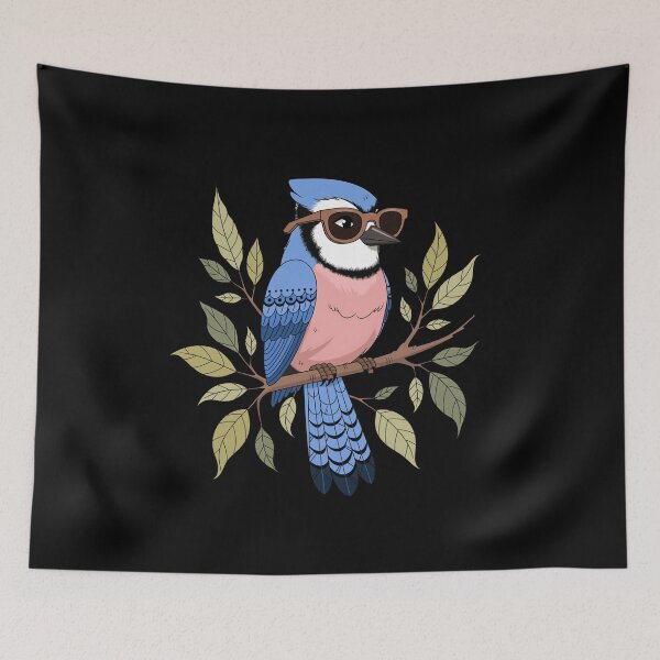 Item preview, Cool Blue Jay Wearing Sunglasses On Branch designed and sold by DariaOltes.