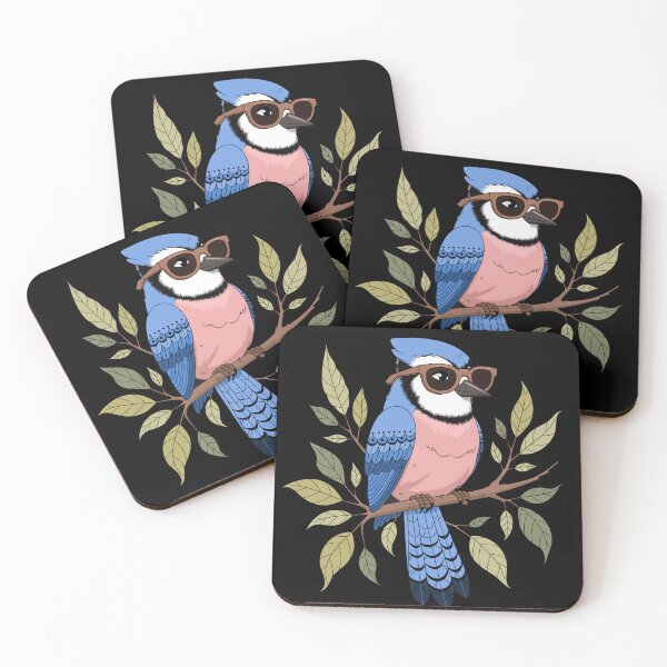 Item preview, Cool Blue Jay Wearing Sunglasses On Branch designed and sold by DariaOltes.
