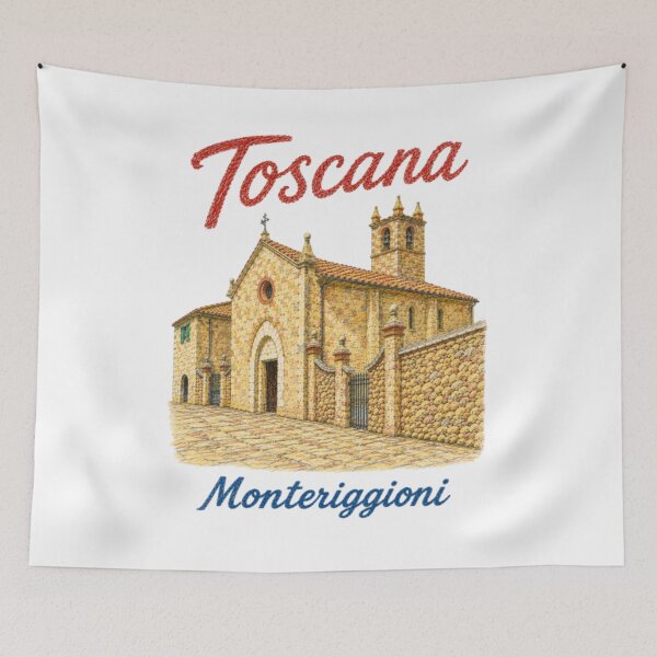 Item preview, Old Stone Church in a Medieval Italian Village – Monteriggioni Tuscany designed and sold by JOANNASKAH.