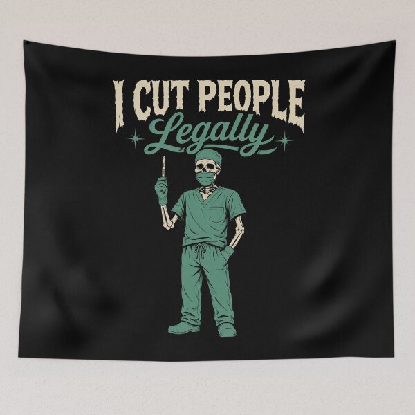 Item preview, I Cut People Legally Surgeon Skeleton Humor designed and sold by Victor Shadehorn.
