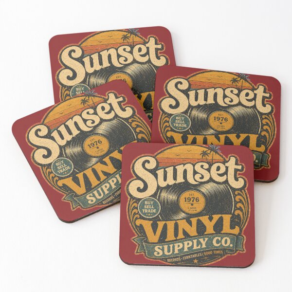 Item preview, Sunset Vinyl Supply Co. - Vintage Record Store Logo designed and sold by JustResultsCo.
