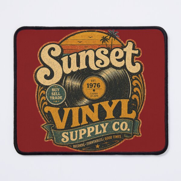 Item preview, Sunset Vinyl Supply Co. - Vintage Record Store Logo designed and sold by JustResultsCo.