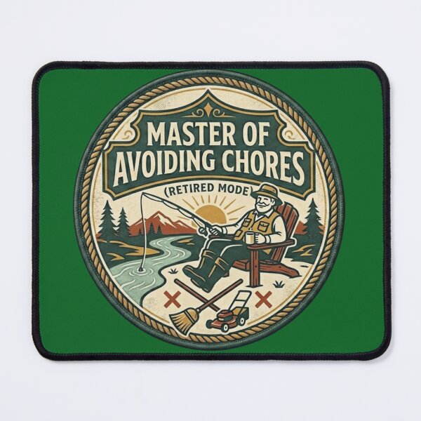 Item preview, Master of Avoiding Chores Funny Retirement Fishing Gift designed and sold by thoughtswear.