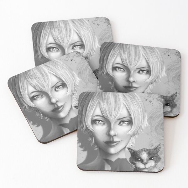 Item preview, Beautiful girl smirking with her cat designed and sold by Witseart.