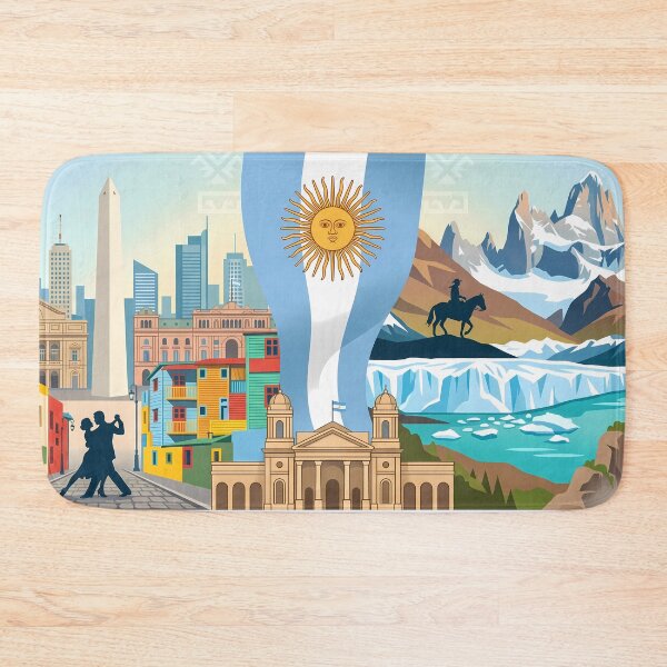 Item preview, Flag Argentina Argentine Cultural Heritage Patterns Landscapes National  designed and sold by ART ATTACK ZONE.
