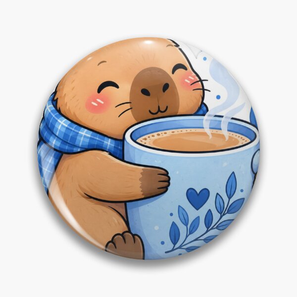 Item preview, Cute Capybara Chai Lover Kawaii Sticker designed and sold by SandudeStudio45.
