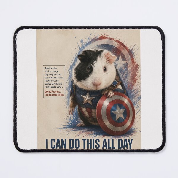Item preview, Cap the Guinea Pig - I Can Do This All Day - Patriotic Hero Pet Portrait designed and sold by pixelandpassionart.