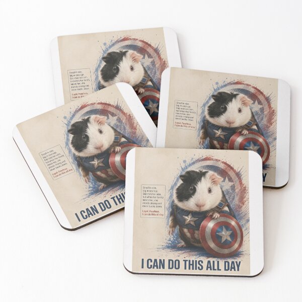 Item preview, Cap the Guinea Pig - I Can Do This All Day - Patriotic Hero Pet Portrait designed and sold by pixelandpassionart.