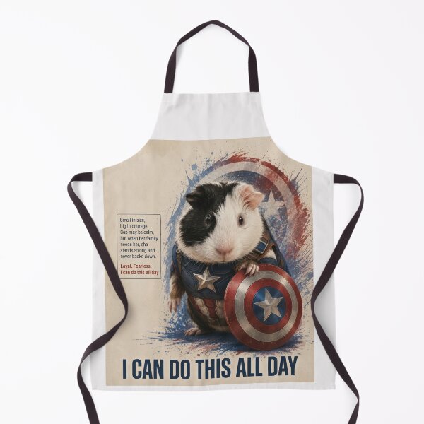 Item preview, Cap the Guinea Pig - I Can Do This All Day - Patriotic Hero Pet Portrait designed and sold by pixelandpassionart.