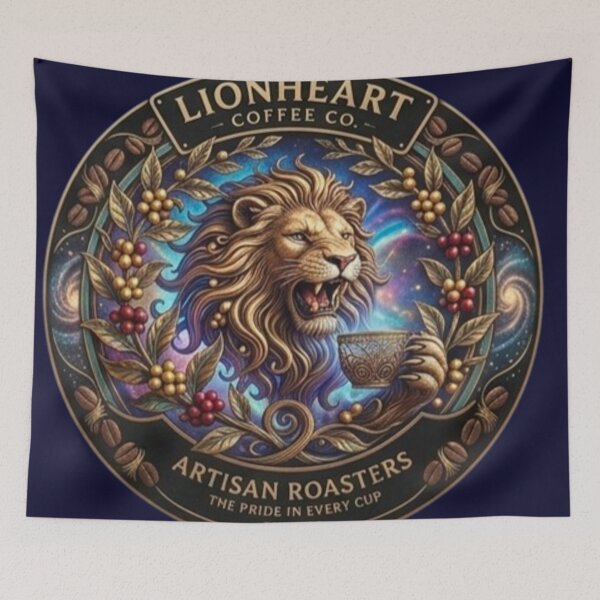 Item preview, Vintage Lionheart Coffee Co Cosmic Artisan Roasters Emblem designed and sold by Dream Weave Studio.