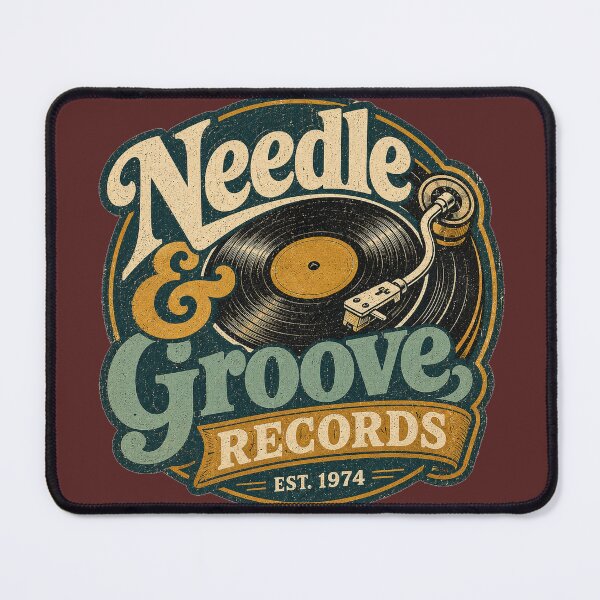 Item preview, Needle & Groove Records - Retro Vinyl Shop Design designed and sold by JustResultsCo.
