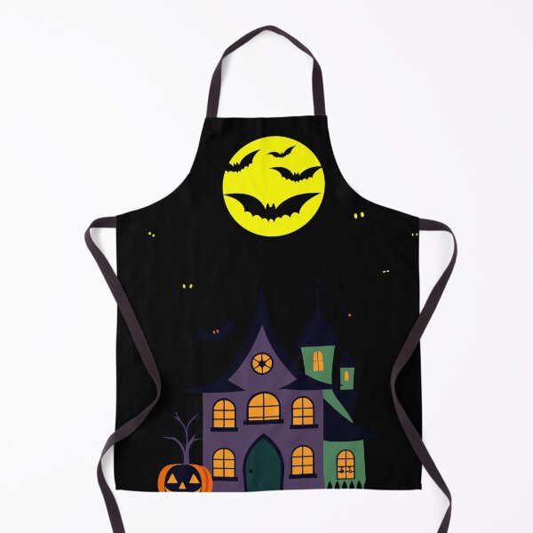 Item preview, spooky haunted house under yellow moon  designed and sold by FahdSpaceArt.