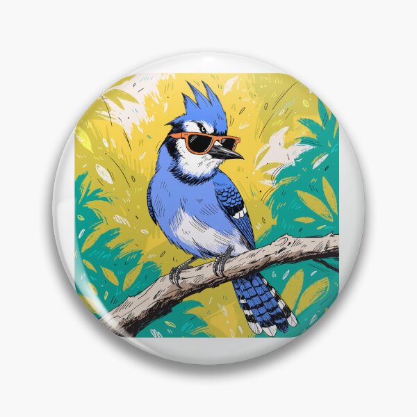 Item preview, Cool Blue Jay Wearing Sunglasses Tropical Bird Illustration designed and sold by DariaOltes.