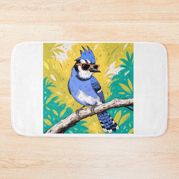 Item preview, Cool Blue Jay Wearing Sunglasses Tropical Bird Illustration designed and sold by DariaOltes.