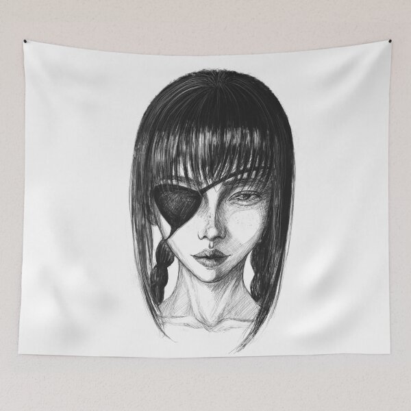 Item preview, Sketch of a girl with an eyepatch designed and sold by Witseart.