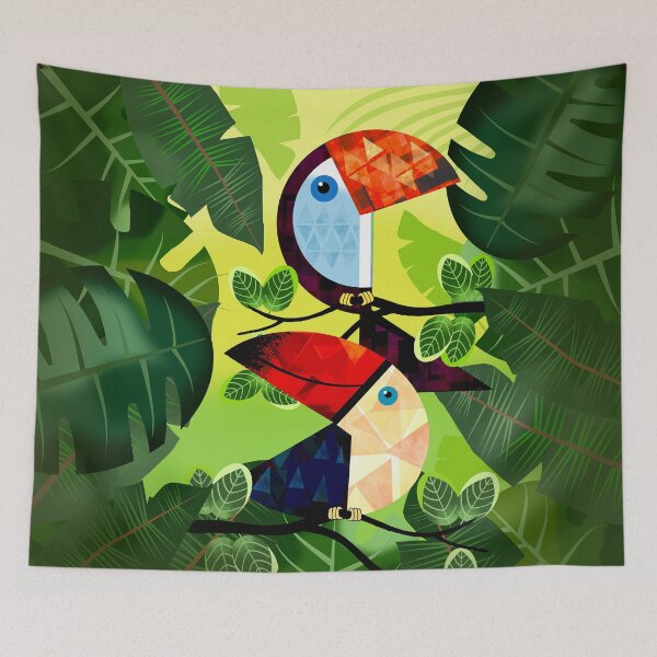 Item preview, Colourful Toucan Birds in Jungle designed and sold by Andrew  Hitchen.