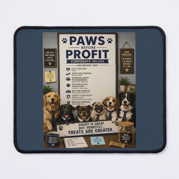 Item preview, Paws Before Profit Funny Dog Office designed and sold by Hornace88studio.