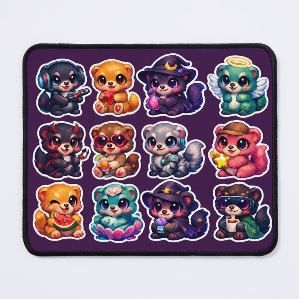 Item preview, Premium Kawaii Chibi Mongoose Sticker Sheet designed and sold by KrishAuraa.