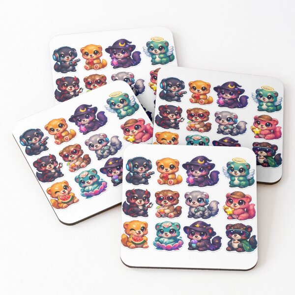 Item preview, Premium Kawaii Chibi Mongoose Sticker Sheet designed and sold by KrishAuraa.