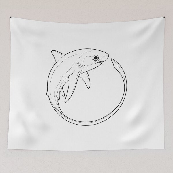 Item preview, Alopias Thresher Shark Line Art Design designed and sold by GEEK-FACTORY-EU.