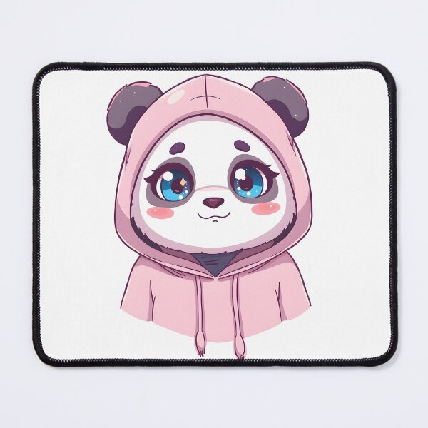 Item preview, Cute Panda in Pink Hoodie | Kawaii Panda Cartoon Aesthetic Design designed and sold by dreamz-world.