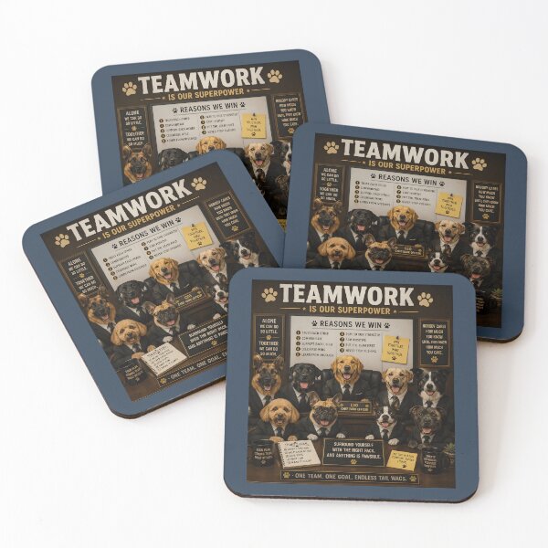 Item preview, Teamwork Is Our Superpower Funny Dog Office designed and sold by Hornace88studio.