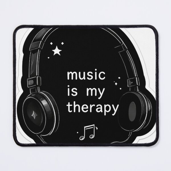 Item preview, Music Is My Therapy Headphones Sticker | Minimalist Aesthetic | Gen Z Vinyl Decal designed and sold by echoartstd.