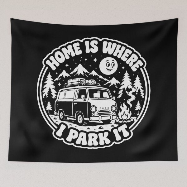 Item preview, Vanlife- home is where I park it classic cartoon designed and sold by VANLIFE..