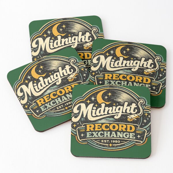 Item preview, Midnight Record Exchange - Vintage Music Store Logo designed and sold by Golden Era Studio.