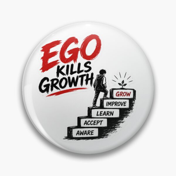 Item preview, Ego Kills Growth – Mindset Motivation Sticker designed and sold by Genzfirevibes.
