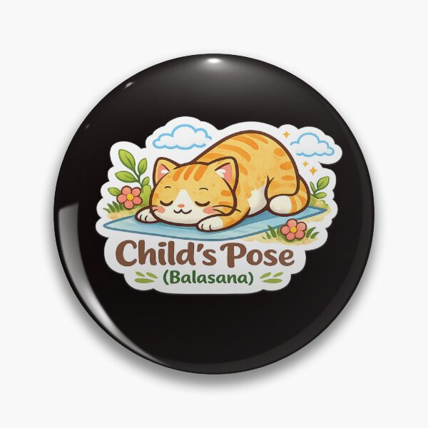 Item preview, Cute Yoga Cat – Child's Pose (Balasana) Kawaii Sticker designed and sold by Trigart-art.