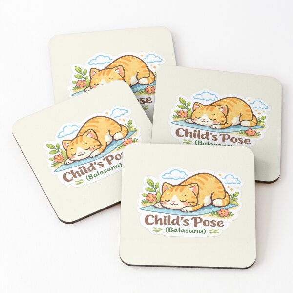 Item preview, Cute Yoga Cat – Child's Pose (Balasana) Kawaii Sticker designed and sold by Trigart-art.