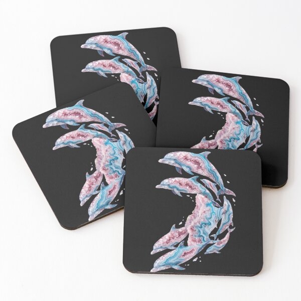 Aperçu de l'œuvre Geode Dolphins créée et vendue par The Quiet Canvas By Jacky.