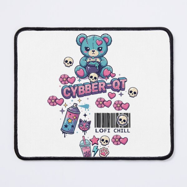 Item preview, Blue teddy bear with skulls and bubble tea designed and sold by Ahmedsyde.