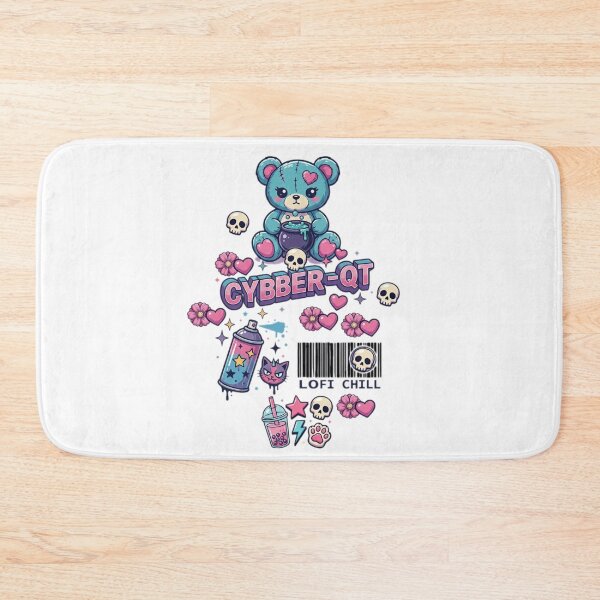 Item preview, Blue teddy bear with skulls and bubble tea designed and sold by Ahmedsyde.