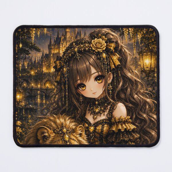 Item preview, Majestic Anime Lady with Golden Lion designed and sold by PureVibeStudio.