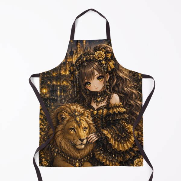 Item preview, Majestic Anime Lady with Golden Lion designed and sold by PureVibeStudio.