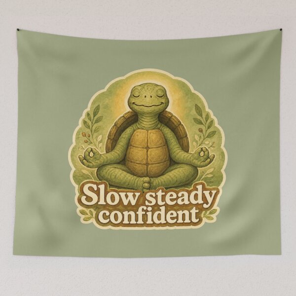 Item preview, Slow Steady Confident Turtle designed and sold by ChirpInc.