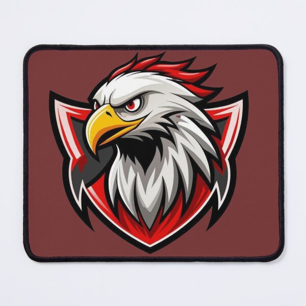 Item preview, Furious Eagle Coat of Arms – Red and White Mascot Emblem designed and sold by RAYBIL.