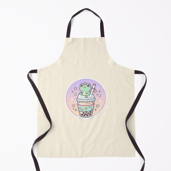 Item preview, Kawaii Frog Bubble Tea Circular Sticker designed and sold by sillyweas.
