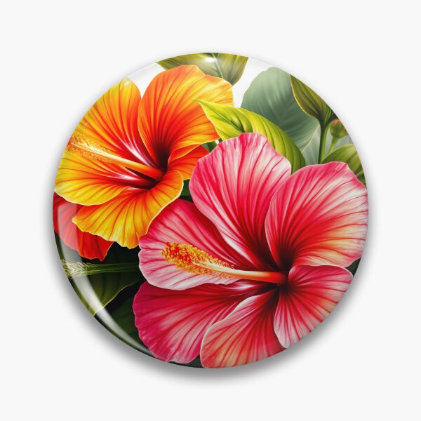 Item preview, Tropical Hibiscus and Lush Leaves Pattern designed and sold by CooksCreators.