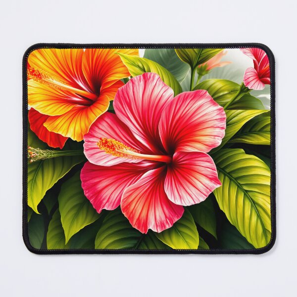 Item preview, Tropical Hibiscus and Lush Leaves Pattern designed and sold by CooksCreators.
