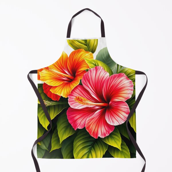 Item preview, Tropical Hibiscus and Lush Leaves Pattern designed and sold by CooksCreators.