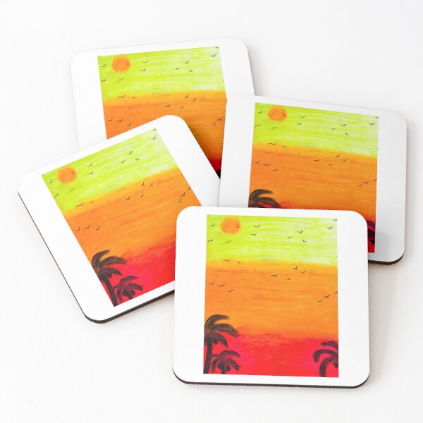 Item preview, Vibrant sunset bliss pastel drawing designed and sold by Qerapainting.