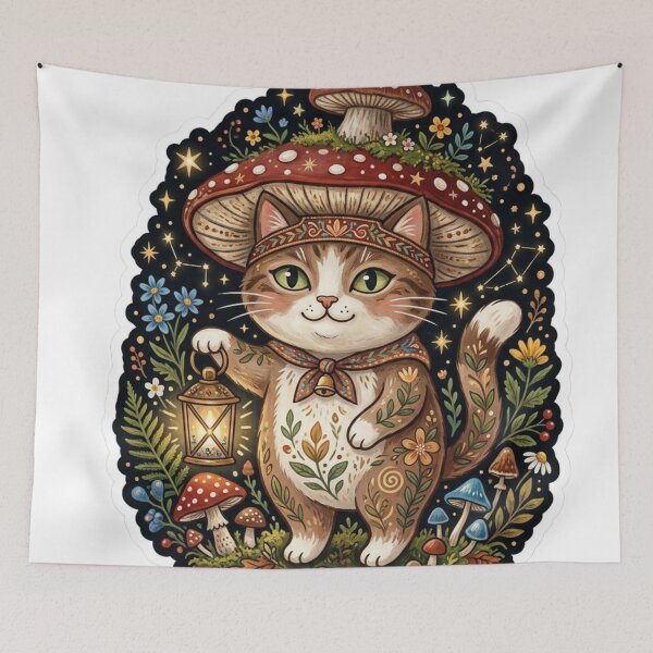 Item preview, Woodland Mushroom Cat  designed and sold by Iampoji.